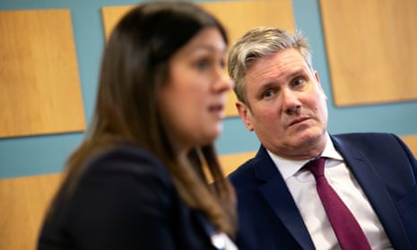 Labour party leader Keir Starmer and Lisa Nandy  during a Q&A session at Burnley college in Lancashire.