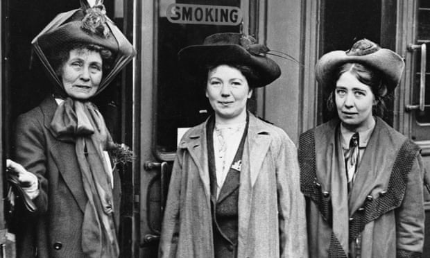 Emmeline Pankhurst (left) and her daughters Christabel (centre) and Sylvia in 1911.