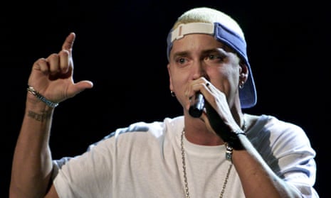 Eminem performs at the Grammy awards in Los Angeles, February 2001.
