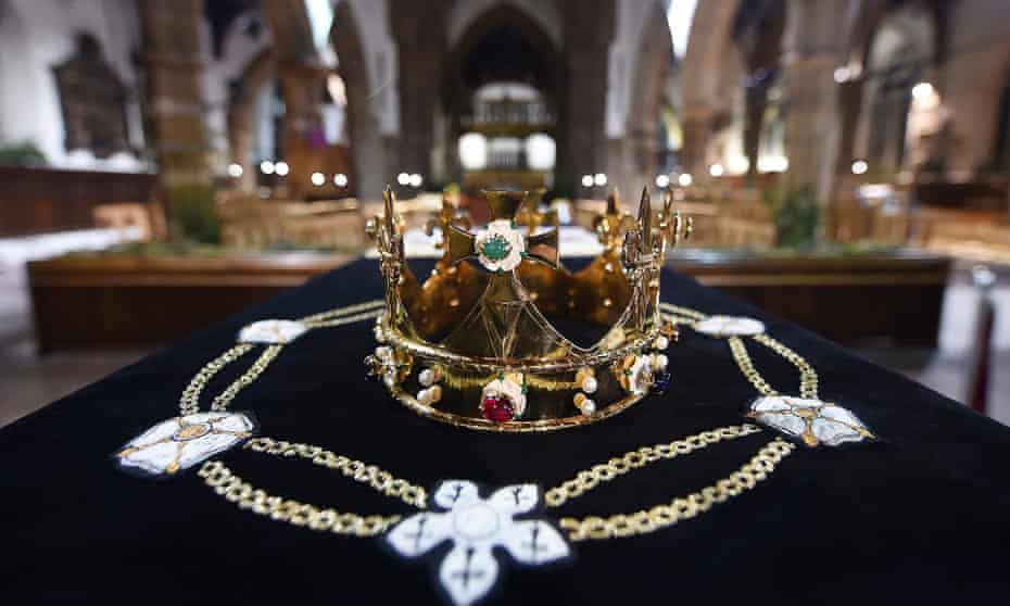 Richard III’s coffin at Leicester Cathedral before the Plantagenet king was reburied there in 2015