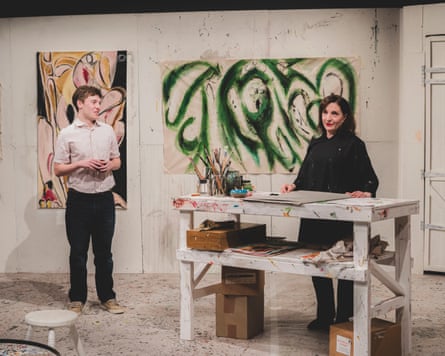 Will Bagnall as Hank and Helen Goldwyn as Lee Krasner in Lee at Park theatre.