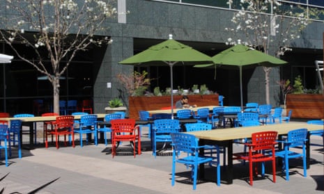 A lone ‘Googler’ eats lunch at the internet company’s main campus in Mountain View, California. 