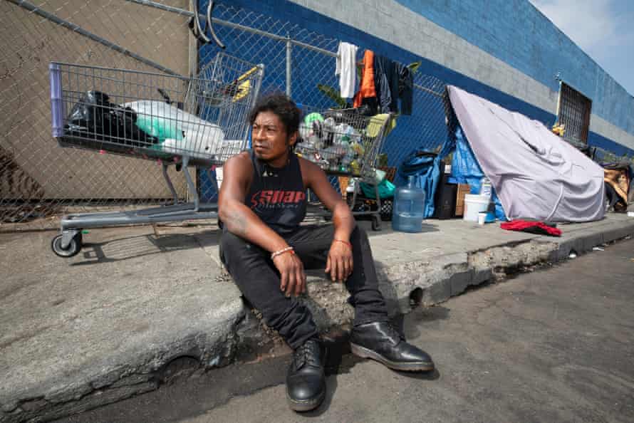 Business owners are fencing off portions of LA sidewalks, pushing out homeless people like José Luis.