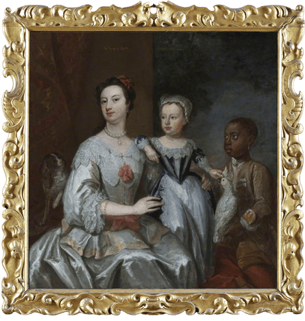 Portrait shows the Countess of Dysart, a young woman thought to be Lady Frances Tollemache, and a young Black servant.
