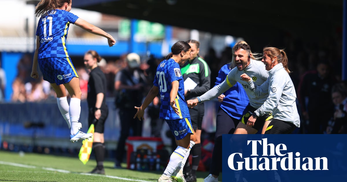 Sam Kerr’s double for Chelsea against Manchester United clinches WSL title