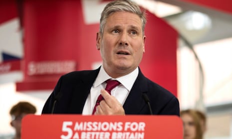 Labour leader Keir Starmer gives a speech to unveil the party's fifth and final mission for government, at Mid Kent College on 6 July.