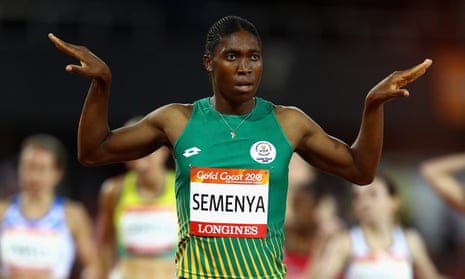 Caster Semenya celebrates winning gold in the women’s 1500m final.
