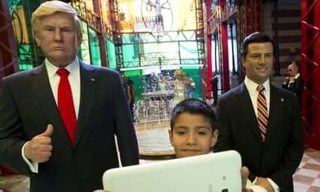 Wax replicas of Donald Trump and Enrique Peña Nieto on display in Mexico City.