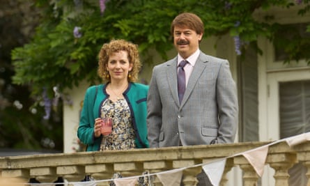 Katherine Parkinson and Danny Dyer in Rivals.