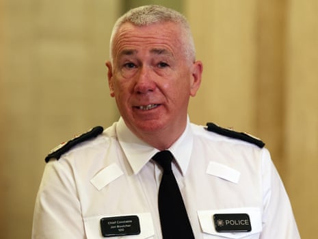 PSNI Jon Boutcher speaking to the media at a press conference at Stormont.