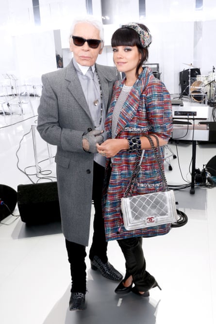 Karl Lagerfeld and Lily Allen in 2014.