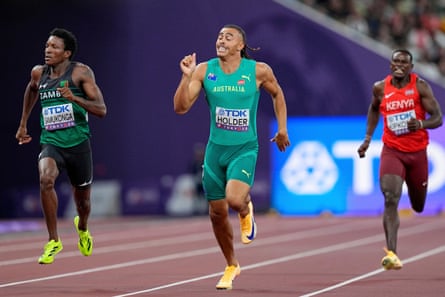 Reece Holder races successful his 400m heat