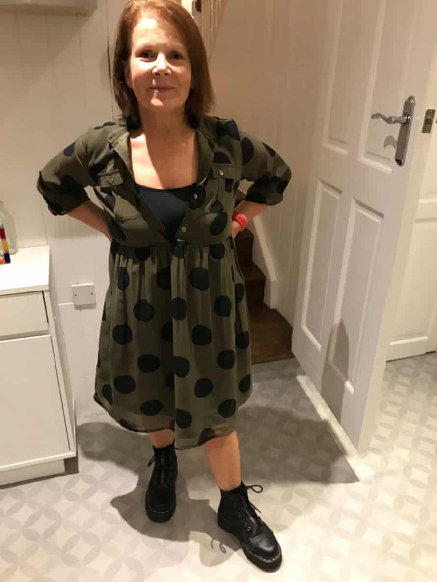 Fiona Walker wearing her dress and Doc Martens.