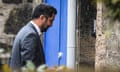 Humza Yousaf arrives at Bute House in Edinburgh before his press conference
