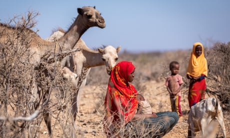 Zainab Wolie with a small baby and two children in the background