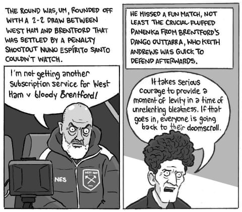 David Squires cartoon on the FA Cup fifth round, panel 6