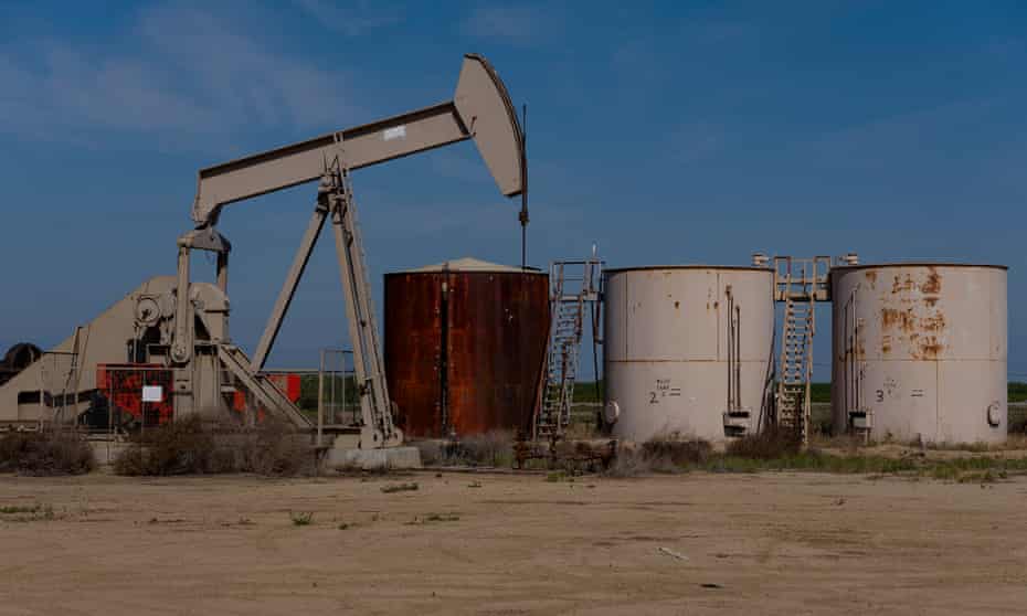 An orphan oil well sits abandoned in Kern county, outside Bakersfield, California.