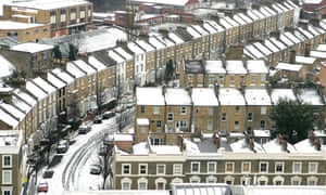Rooftops following a snowfall