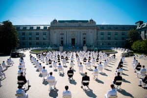 US Naval Academy holding the second swearing-in event for the Class of 2020 on 14 May in Annapolis, Maryland.