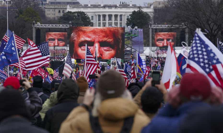 Trump supporters participate in a rally in Washington on 6 January 2021.