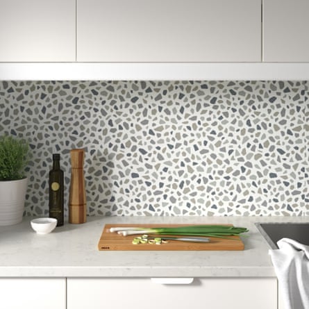 Ikea LYSEKIL Wall panel, double sided white marble effect/terrazzo effect, 119.6x55 cm