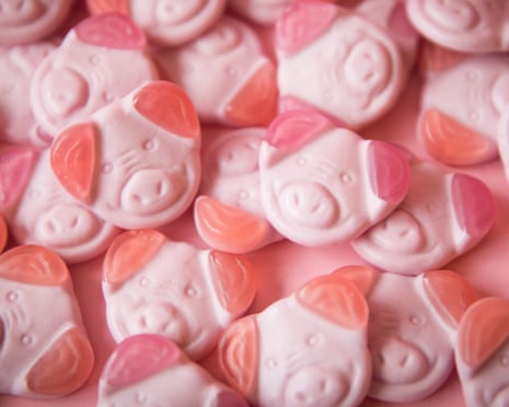 Massive pile of Percy Pig sweets