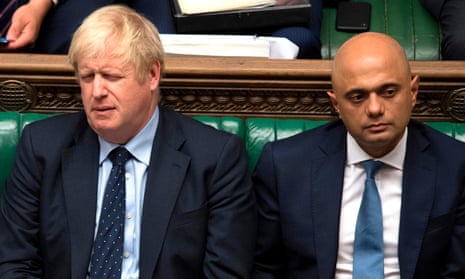 Boris Johnson and Sajid Javid in the House of Commons.