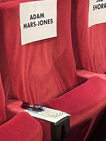 Adam’s seat at the premiere