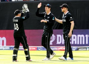 Henry celebrates taking the wicket of Afghanistan’s Hashmatullah.