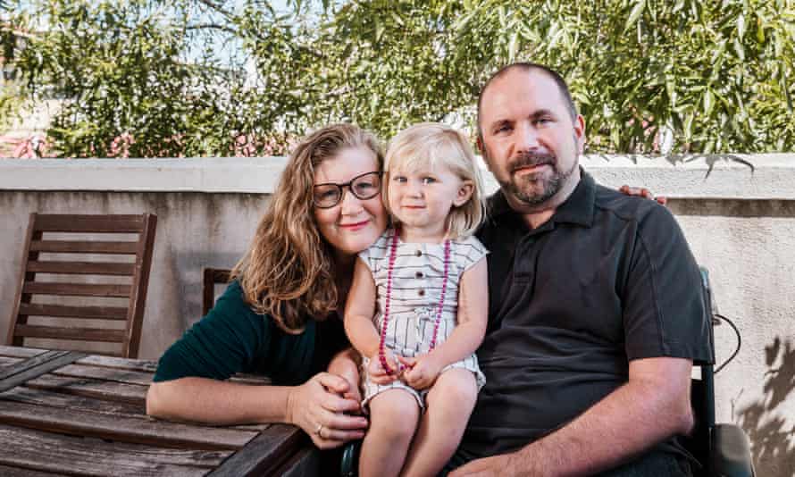 Harrell, with his wife Levana and their daughter Aya.