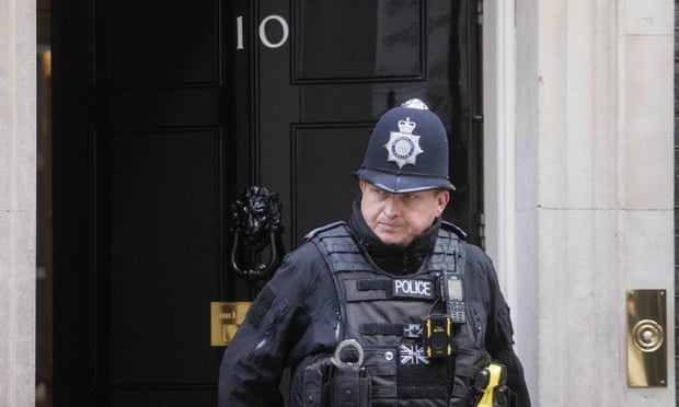 A police officer outside No 10