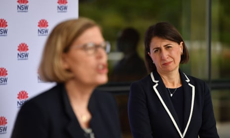 NSW chief health officer Dr Kerry Chant (left) and premier Gladys Berejiklian provides a Covid update in Sydney on Tuesday.