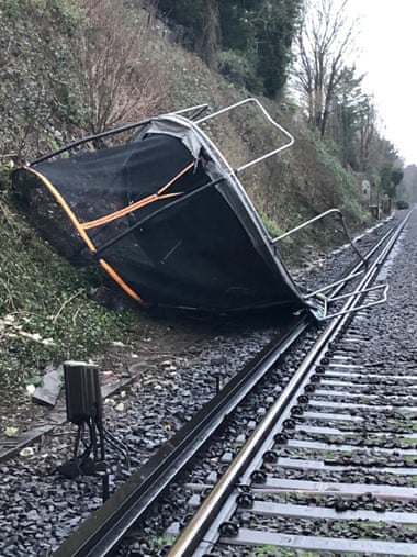 A trampoline on the railway line between Sevenoaks and Orpington.