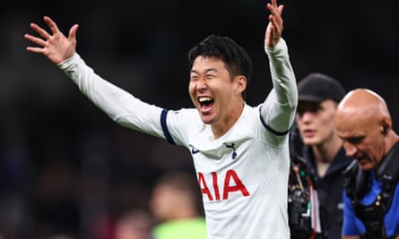 Son Heung-min celebrates a goal