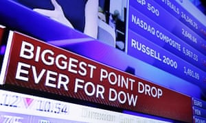 A television screen on the floor of the New York Stock Exchange.