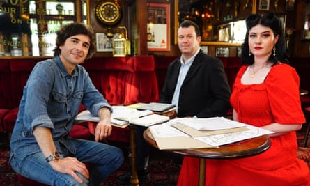 Danny Robins with his paranormal experts Dr Ciarán O’Keeffe and Evelyn Hollow on Uncanny
