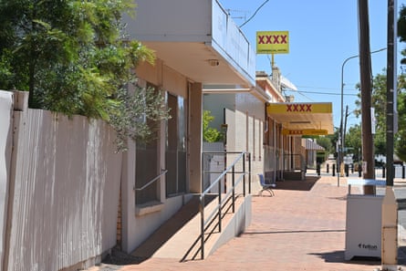 The main street was empty in Lake Cargelligo after the shooting.