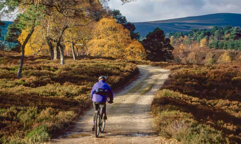 A cyclist in Glen Quoich, just to the east of Braemar.