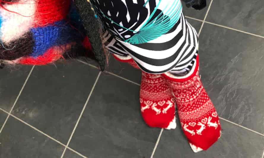 Deborah Hale’s Christmas socks.