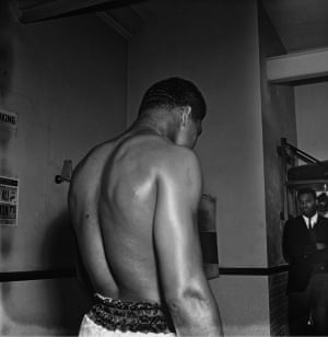 Muhammad Ali preparing for his fight against Brian London in a London gym, August 1966