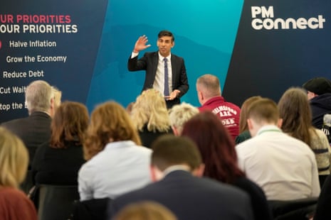 Rishi Sunak speaking at a PM Connect event in Chelmsford, Essex, this morning.