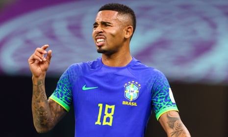 Gabriel Jesus during Brazil’s game against Cameroon at the World Cup
