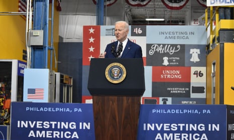 Joe Biden unveiled his budget request at an event in Philadelphia on Thursday.