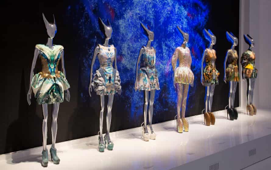 Exhibits from Alexander McQueen: Savage Beauty, the 2015 V&A exhibition, which Wilcox says was an ‘incredible liberation’.