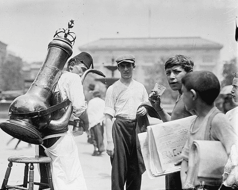 Boys selling cool drinks in Little Syria Manhattan in 1916