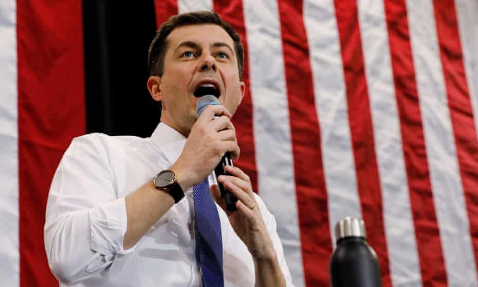 Democratic 2020 U.S. presidential candidate Pete Buttigieg speaks at a campaign town hall in Salem<br>Democratic 2020 U.S. presidential candidate Pete Buttigieg speaks at a campaign town hall event at Salem High School in Salem, New Hampshire, February 9, 2020. REUTERS/Jim Bourg