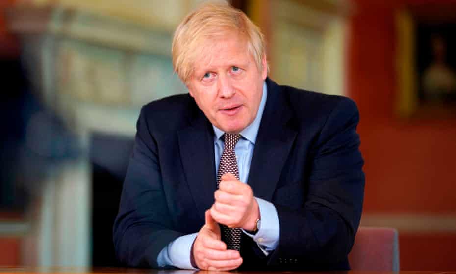 Boris Johnson giving his address on coronavirus, Sunday 9 May.