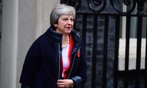 Prime minister Theresa May leaves Downing Street, London, before heading to the House of Commons to hear the budget from chancellor Phillip Hammond.