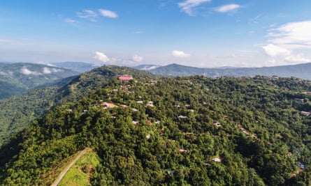 An aerial view of Finagpui in Assam, north-east India, the area that is the home of the Biate hill tribe.