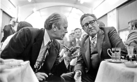 Henry Kissinger and President Gerald Ford travelling in the Soviet Union during Strategic Arms Limitation Talks in the 1970s.